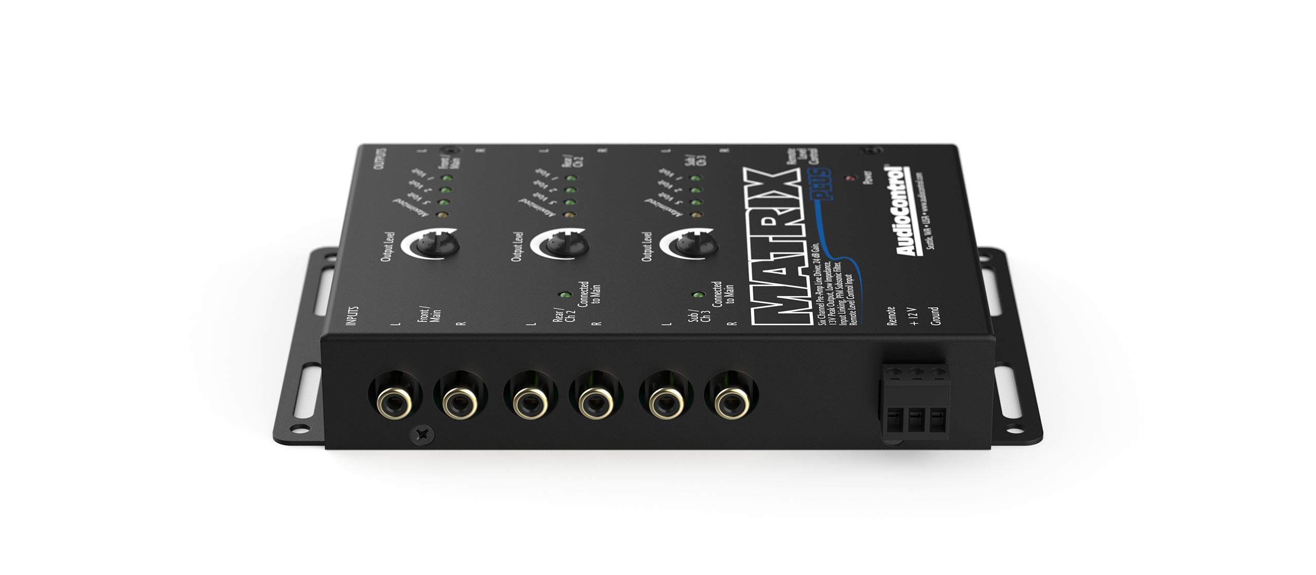 AudioControl Matrix Plus Black Six Channel Line Driver with Remote Level Control Input 